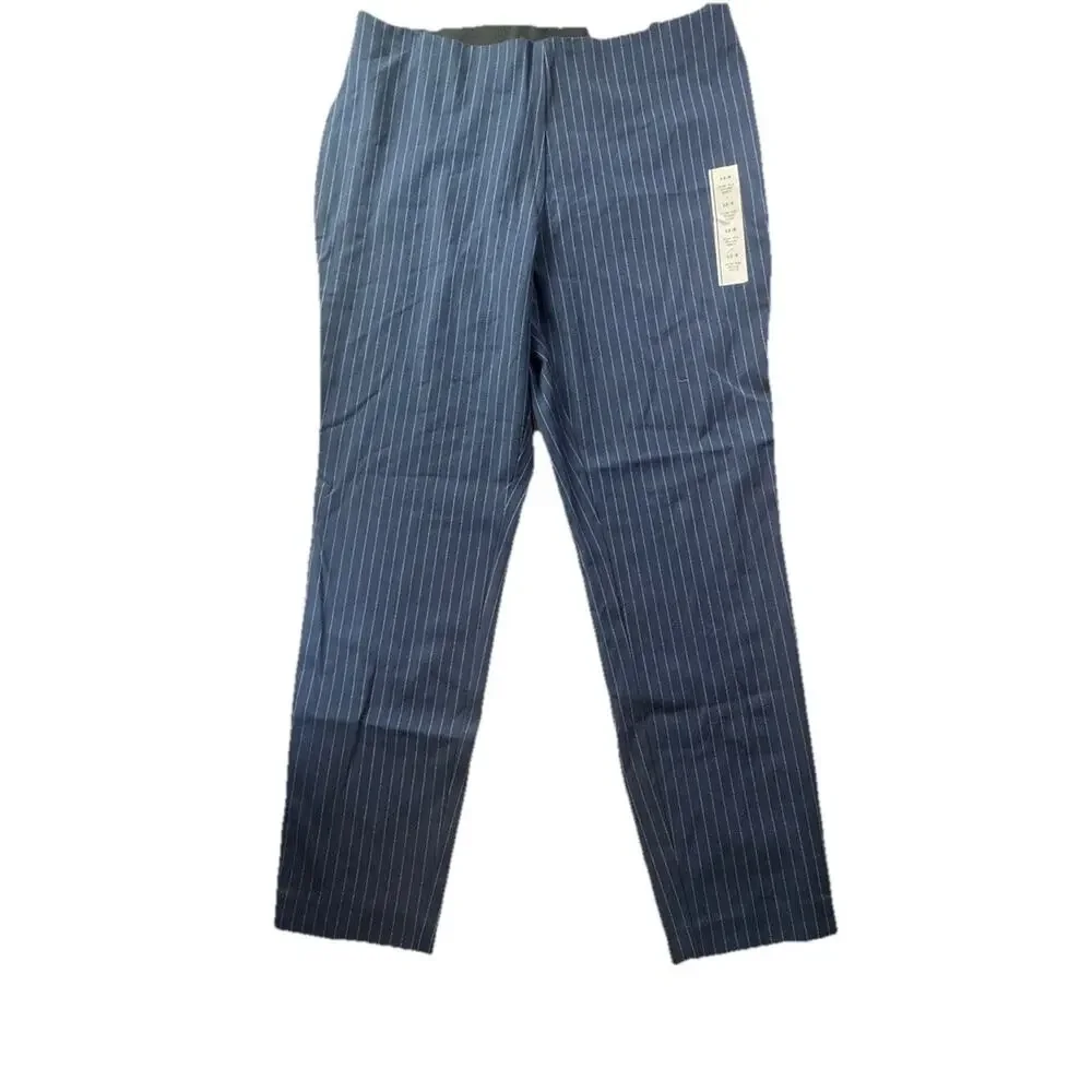 Women's High-Rise Skinny Ankle 12 Pants  A New Day navy blue pinstripe corp core